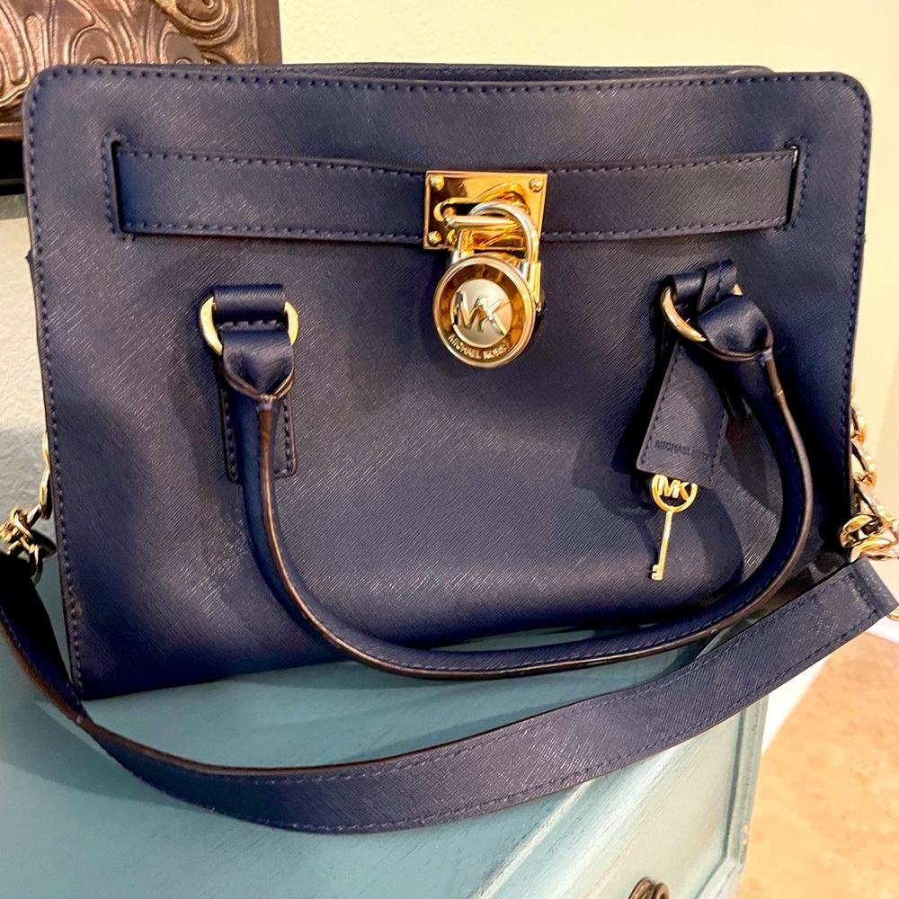 Michael Kors dark blue handbag